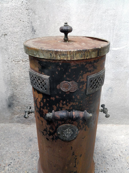 cocina estufa 1888 3ruedas chimenea o8.2 metal cobre 87-92.5x30-35x30-42-68 1u